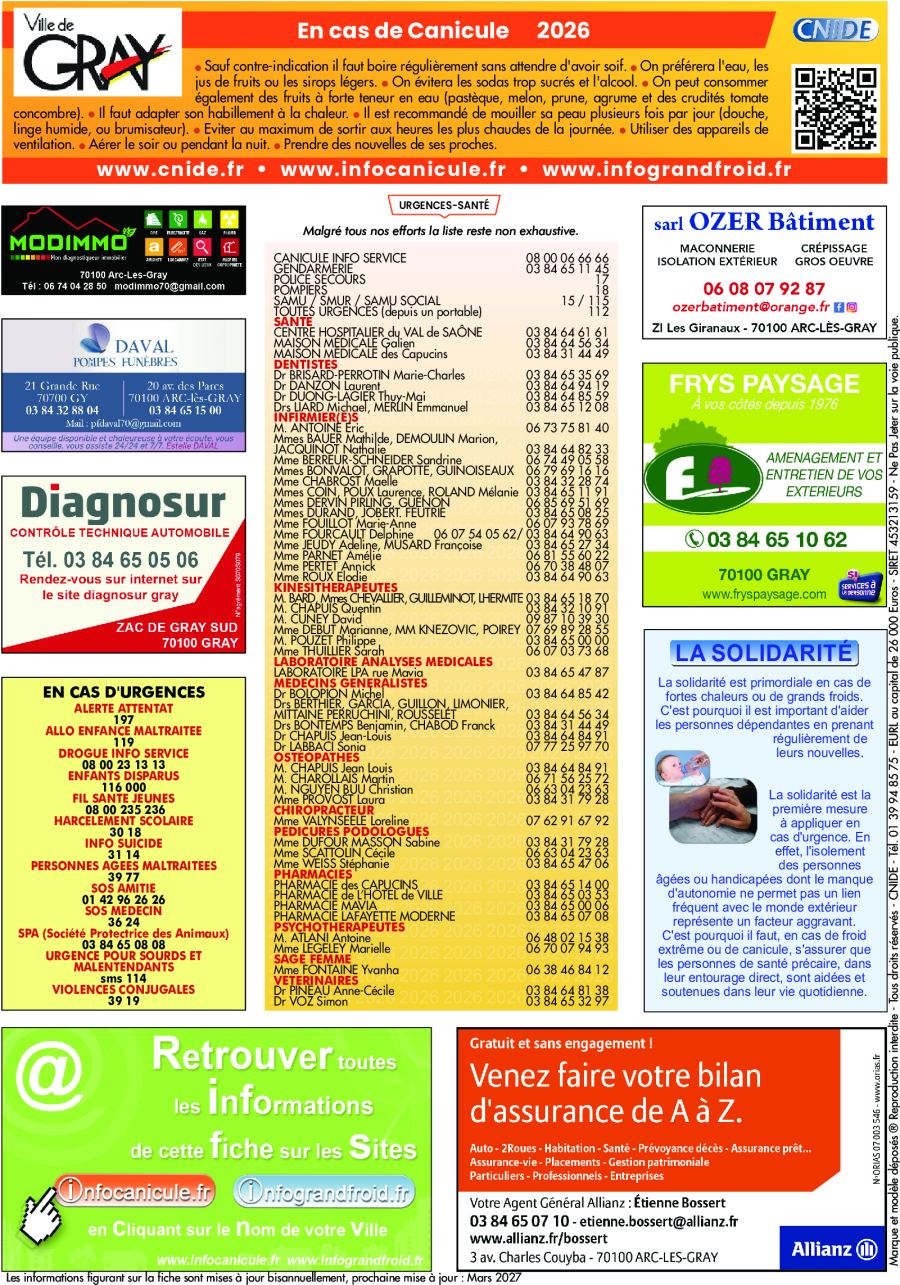 Fiche d'urgence